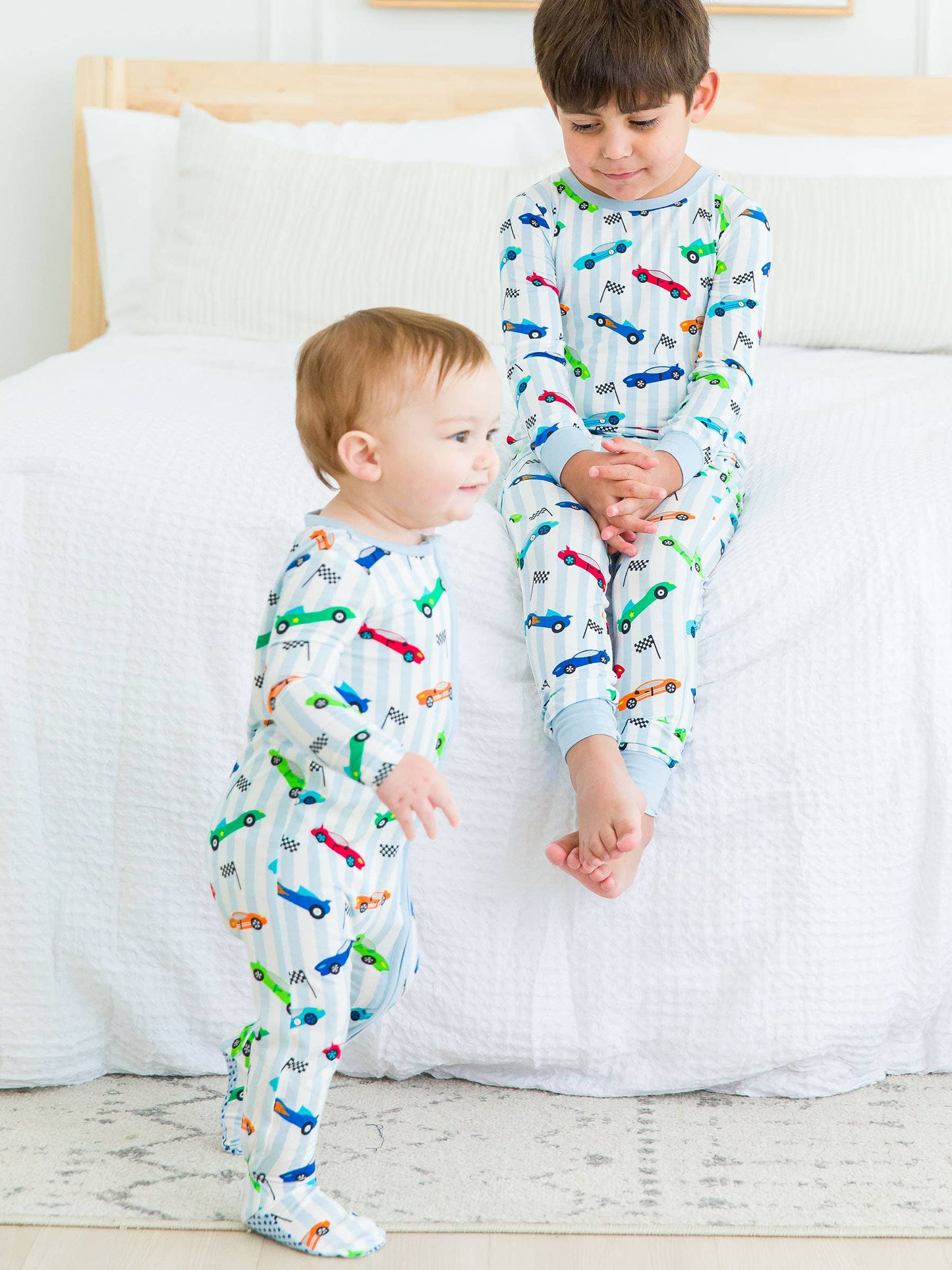 Baby Boys Let's Roll Bamboo Viscose Footed One Piece Pajama