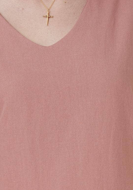 V-neck Linen Dress