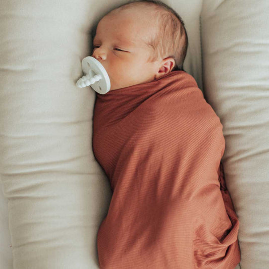 Ribbed Swaddle Blanket - Rust