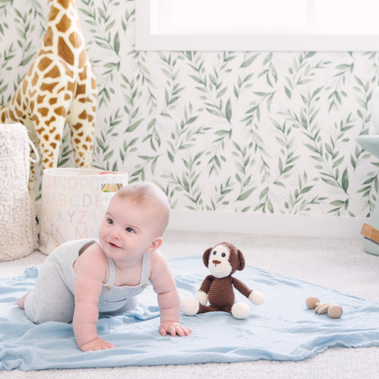 Cotton Muslin Swaddle Blanket - Sky Blue