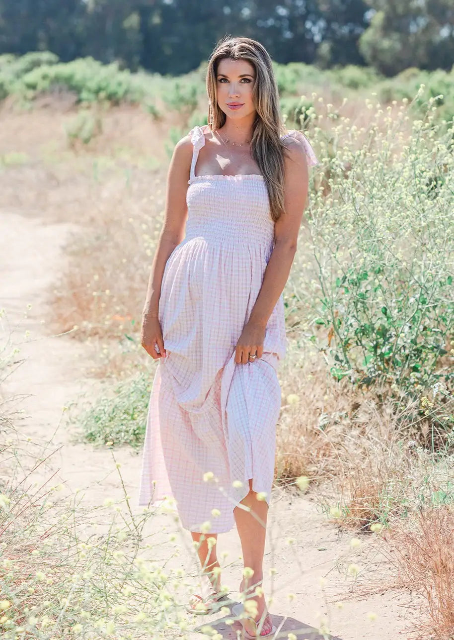 searsucker maxi dress Plaid Seersucker Maxi Dress – The Blue Tulip Baby Boutique